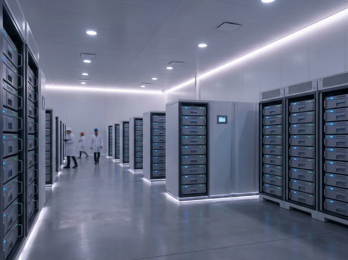 Battery energy storage cabinets installed in a clean facility