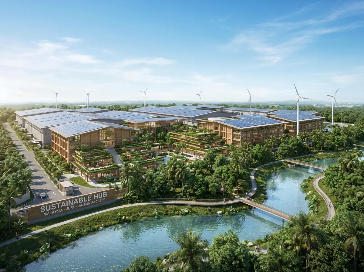Zero-carbon sustainable facility with rooftop solar and wind turbines