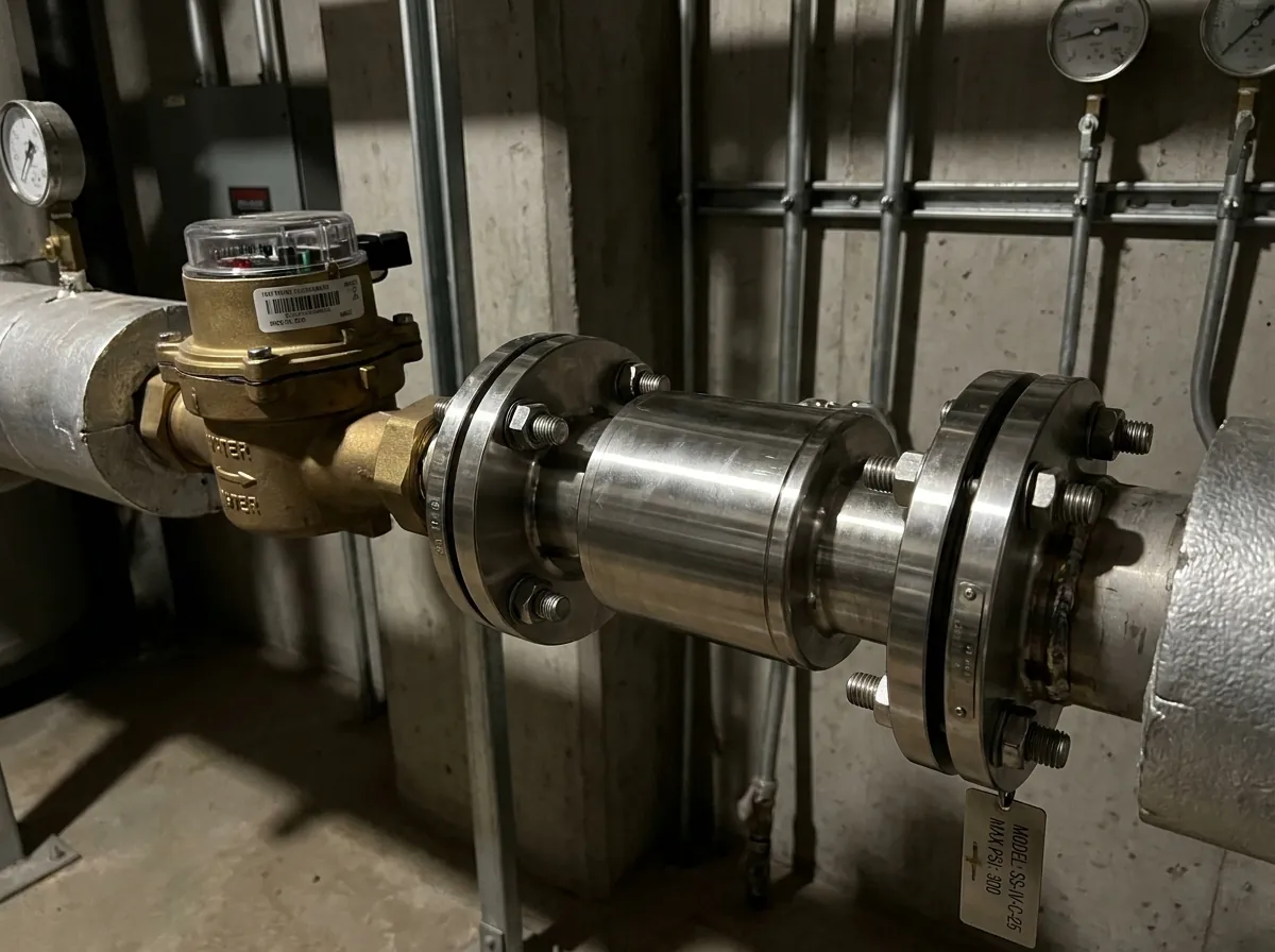 W-Valve water saving device installed at a water meter